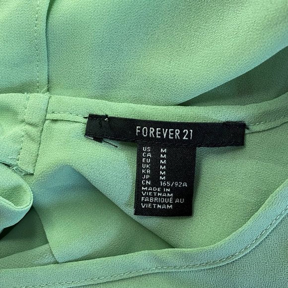 Green chiffon top, Size medium - Picture 3 of 4